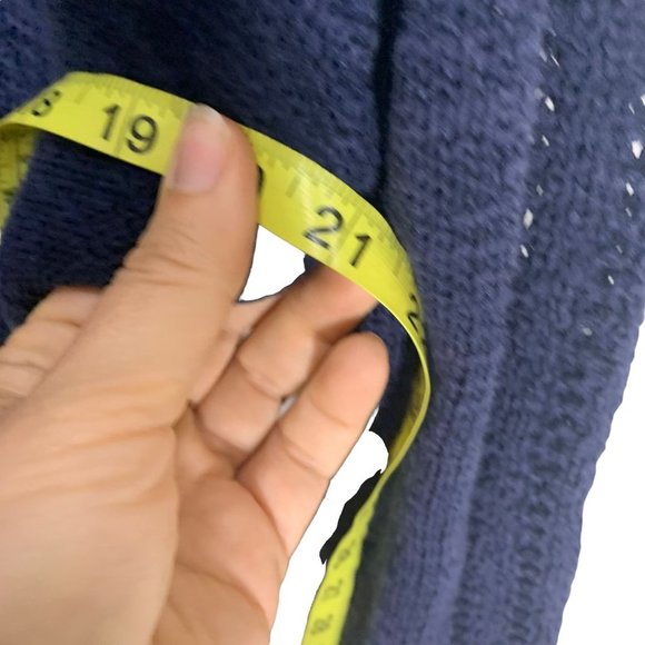 Rachel Zoe Navy Blue Open Knit Long Sleeve Knit Top XL - Picture 5 of 7